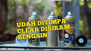 Uji coba tergila cat rubber paint carlas disiram bensinditimpa clear diton premium [upl. by Nauj]