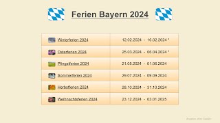 Ferien Bayern 2024 [upl. by Polak86]