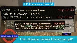 The coolest present LIVE mini departure screens From UK Departure Boards Trainspotters paradise [upl. by Tillion]