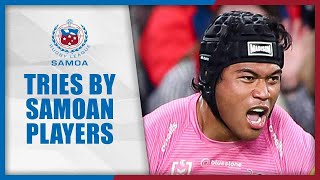 Samoan Players Top Tries of August [upl. by Ahsilam504]