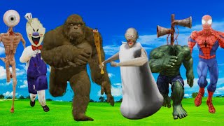 Stop Sign Head vs Huggy Wuggy vs Ice Scream Man vs Long Legs vs Siren Head Devil vs Spiderman [upl. by Brecher]