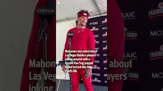 Chiefs Quarterback Patrick Mahomes Talks About Raiders Kermit The Frog Puppet kansascitychiefs [upl. by Ginder]