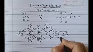 Electron dot structure of propanoic acidclass 10th [upl. by Llorrac]