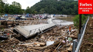 Footage Captures Widespread Destruction Caused By Hurricane Helene In Asheville North Carolina [upl. by Nyvets]