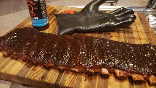 BBQ Ribs Smoked On The Traeger Pellet grill [upl. by Aserahs57]