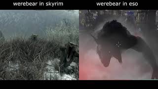 werebear in skyrim vs werebear in elder scrolls online [upl. by Aloel342]