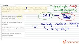 Thymic hypoplasia is a diseases of infancy in which the child is deprived of a thymus [upl. by Maddie]