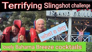 5000 SUBSCRIBERS CHALLENGE  SLING SHOT  BAHAMA BREEZE FOOD AND DRINKS [upl. by Nob]