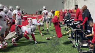 Ohio State Dline drills first day of spring ball [upl. by Aehr612]