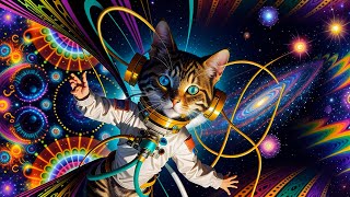 Nexxus 604  Cats in Space  Psychedelic trance mix • 4K AI animated music video [upl. by Yila]