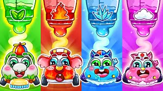 Four Elements Bottle Milk Feeding Song🍃🔥💦🌍The Bottle Milk Song🚓🚗🚑🚌Nursery Rhymes by Car amp Play [upl. by Rurik]