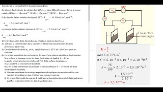 Exercice de la conductivité et la conductance1 bac chimie [upl. by Debee]