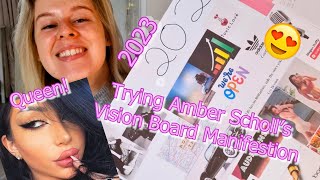 Trying Amber Scholls Vision Board  Manifesting her way amp 2023 goals [upl. by Nylime]