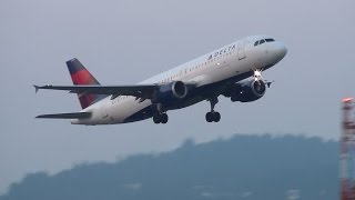 Delta Air Lines N371NW A320 Takeoff Portland Airport PDX [upl. by Yrelav114]