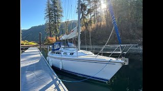 Night Sailing Fall Colors Ghost Ship Buttonhook Cove Lake Pend Oreille Catalina 30 Kokua [upl. by Ahsatsana]