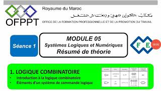 Séance 1 Module 5 Systèmes Logiques et Numériques 1ère année AII [upl. by Natsirc268]