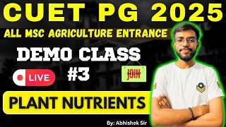 Agronomy  Plant Nutrients  Demo Class 3  CUET PG 2025  All MSc Agriculture Entrance Exams [upl. by Nythsa860]