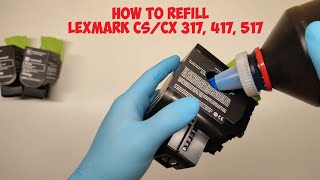 HOW TO REFILL LEXMARK CS317DN CX317DN CS417DN CX417DE CS517DE CX517DE TONER CARTRIDGE [upl. by Hoffman]