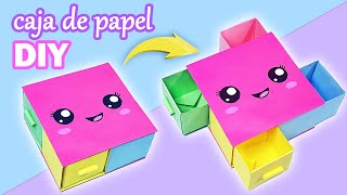 DIY Caja de Papel con Cajones KAWAII 😍 Organizador de Escritorio Tutorial Origami [upl. by Silloh]