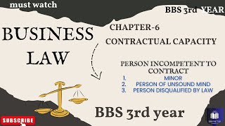 BBS 3rd year Business Law  Contractual Capacity  Capacities of parties  capacity to contract [upl. by Gilder]