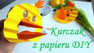 Prace plastyczne wielkanoc kurczak z papieru kurczaczek zabawa dla dzieci wiosna dekoracje [upl. by Ahswat290]