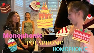 The one where we look at Monophonic Polyphonic and Homophonic textures [upl. by Aikenahs300]