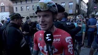 Lennert Van Eetvelt  Interview at the finish  Strade Bianche 2024 [upl. by Desmond499]