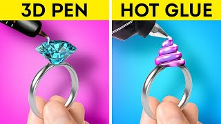 COOL CRAFTS YOU CAN MAKE WITH 3D PEN AND GLUE GUN 🤩 [upl. by Tarra]