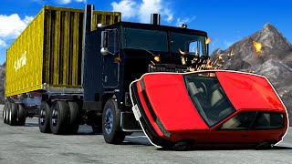 Escape a SEMI TRUCK Down a Mountain BeamNG [upl. by Aisyla]