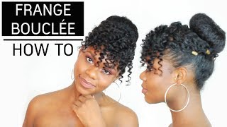 Cheveux afro et crépus  tuto coiffure frange bouclée et chignon  how to curly bangs [upl. by Berliner]