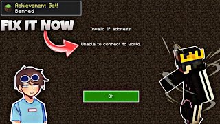 How to Fix Unable to Connect to World Problem  Invalid Ip Problem in Minecraft PE and JAVA [upl. by Ellehcer]