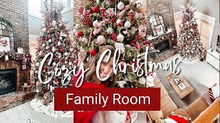 🎄NEW🎄 COZY CHRISTMAS DECORATE WITH ME 2023  Cozy Christmas Family Room and Decorating Ideas [upl. by Aleit785]