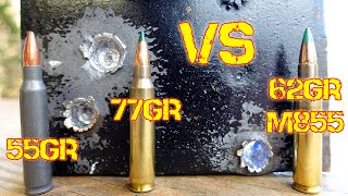 AR15 556 Bullet weight Shootout 55gr vs 62gr vs 77gr [upl. by Nwahser]