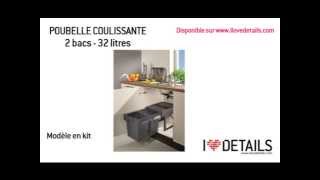 Montage poubelle coulissante en kit 2 bacs 32 litres [upl. by Norvol]