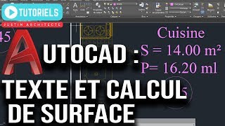 Comment Calculer la surface des pièces dans Autocad rapidement en Français [upl. by Ellebyam]