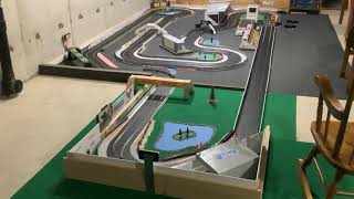 My New Floor Layout Scalextric Slot Car Track [upl. by Ayvid713]