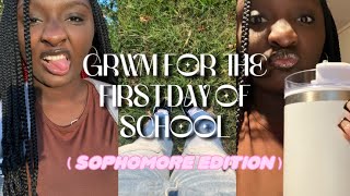 grwm for the first day of school sophomore edition 📚🤪  Ajiona Unique [upl. by Kcuhc]