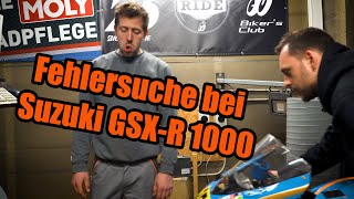 FEHLERSUCHE bei Suzuki GSXR 1000  Prüfstandsdiagnose [upl. by Anirtal]