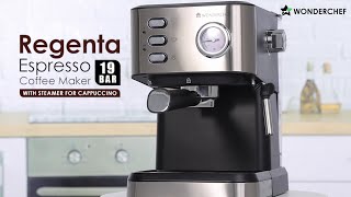 Wonderchef Regenta Espresso Coffee Machine 19bar  Cafe like Espresso Cappuccino amp Latte at Home [upl. by Ben78]