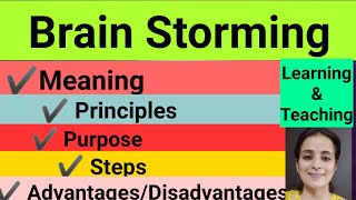 Brain Storming  learning amp Teaching  For all teaching exams [upl. by Asilej841]