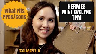 Hermes Evelyne TPM Mini Reveal  What Fits  Pros amp Cons [upl. by Hanima]