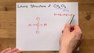 Lewis Structure of CH2Cl2 dichloromethane methylene chloride [upl. by Mariken930]