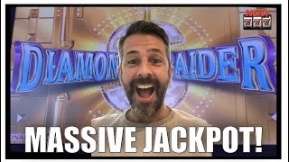 ITS HUGE Phenomenal JACKPOT HANDPAY on Diamond Raider Slot Machine [upl. by Elinore]