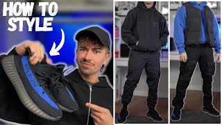 How To Style YEEZY 350 Dazzling Blue In 2022 Fits amp Tips [upl. by Anilrats]