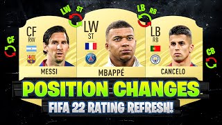 FIFA 22  BIGGEST POSITION CHANGES ft Messi Mbappe amp more [upl. by Stanleigh917]