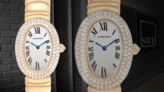 Cartier Baignoire Joaillerie 18K Yellow Gold Diamond Ladies Watch 1950  SwissWatchExpo [upl. by Nalaf]