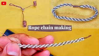 Silver Rope Chain Making  How to Rope Chain is made [upl. by Atteoj]