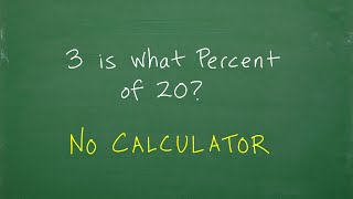 3 is what percent of 20 Solve NO Calculator [upl. by Nazay]