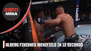 Carlos Ulberg knocks out Alonzo Menifield in 12 SECONDS  ESPN MMA [upl. by Aikym]