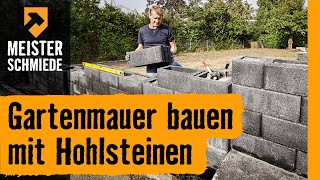 HORNBACH Meisterschmiede  Gartenmauer bauen mit Hohlsteinen [upl. by Nyrak]